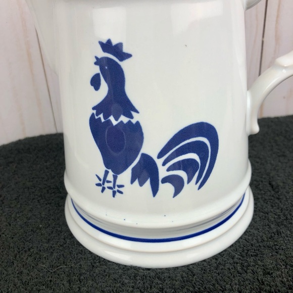 Vintage International House “Country Blue” Ceramic Pitcher 32oz - 9” Tall - Picture 7 of 9